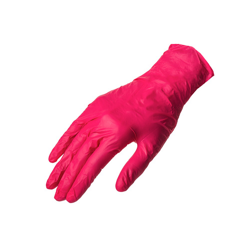 Rękawiczki nitrylowe malinowe  L  